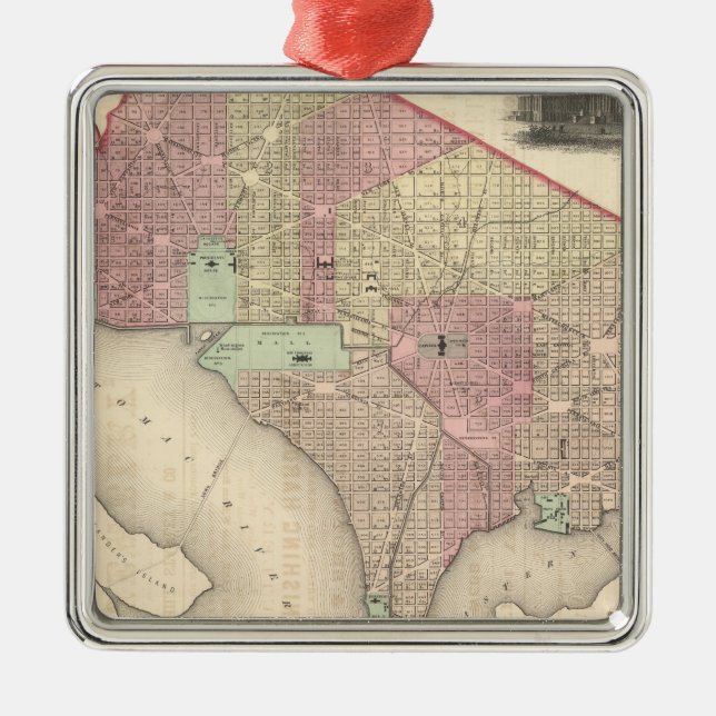 Georgetown and the City of Washington Metal Tree Decoration (Front)