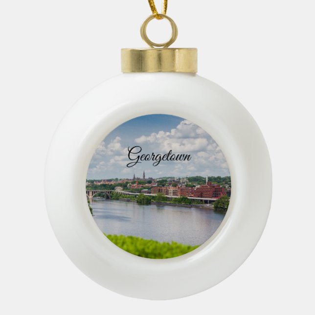 Georgetown Ceramic Ball Christmas Ornament (Front)
