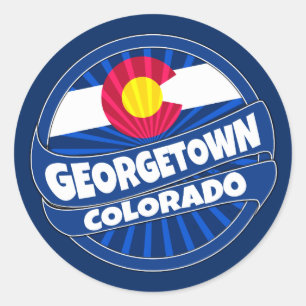 Georgetown Colorado flag burst stickers