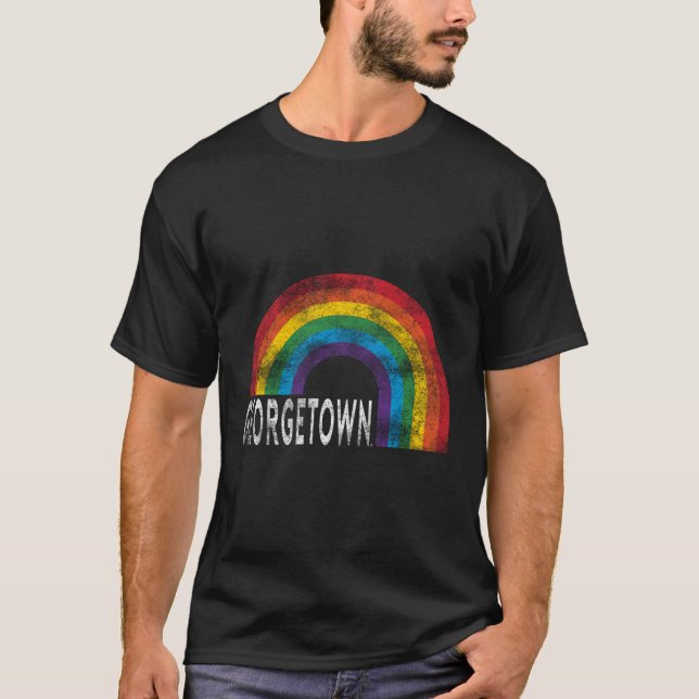 Georgetown Hoyas Pride Rainbow T-Shirt (Front)