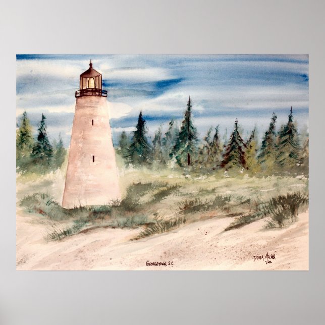 georgetown, sc lighthouse watercolor print (Front)