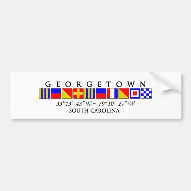Georgetown SC Signal Flag Bumper Sticker (Front)