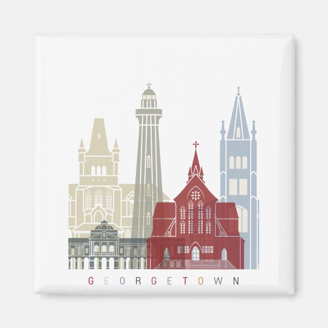Georgetown skyline poster magnet (Front)