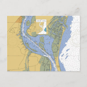 Georgetown, South Carolina Nautical Chart Postcard