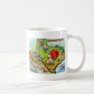 Georgetown Texas Cartoon Map Coffee Mug