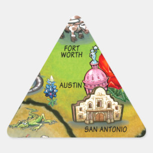 Georgetown Texas Cartoon Map Triangle Sticker