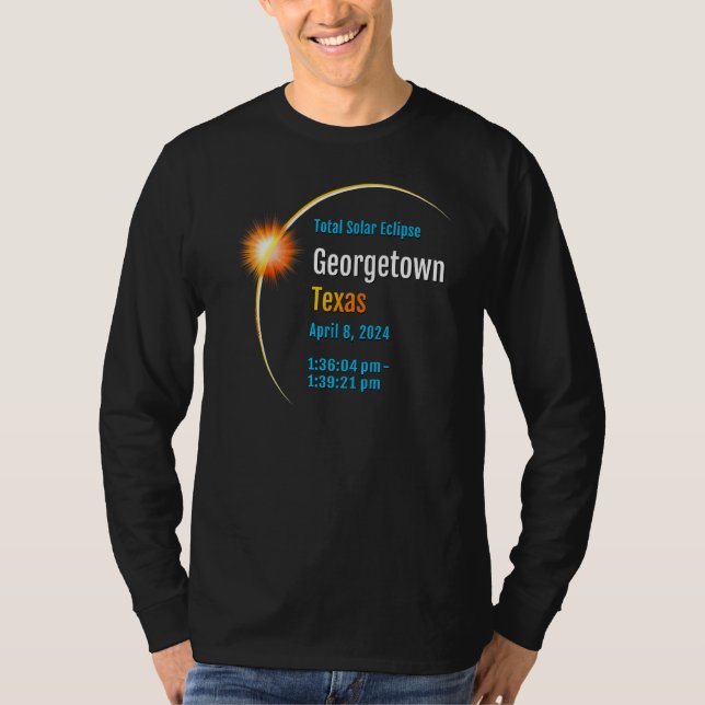 Georgetown Texas Tx Total Solar Eclipse 2024 1 T-Shirt (Front)