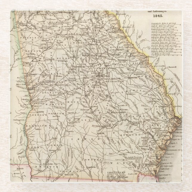 Georgia 14 glass coaster (Front)