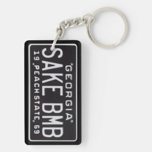 Georgia 1969 Vintage License Plate Keychain C1