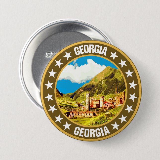Georgia                                            7.5 cm round badge (Front & Back)