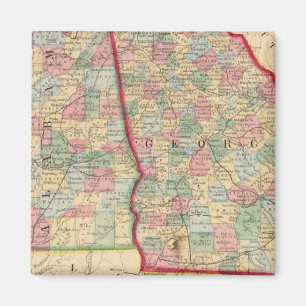 Georgia, Alabama Map by Mitchell Magnet