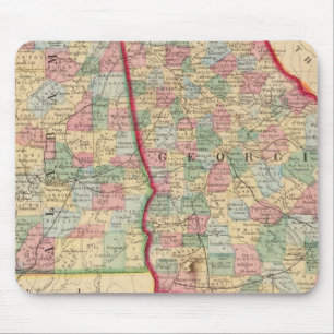 Georgia, Alabama Map by Mitchell Mouse Mat