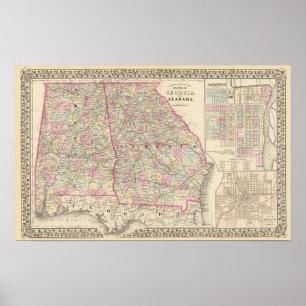 Georgia, Alabama Poster
