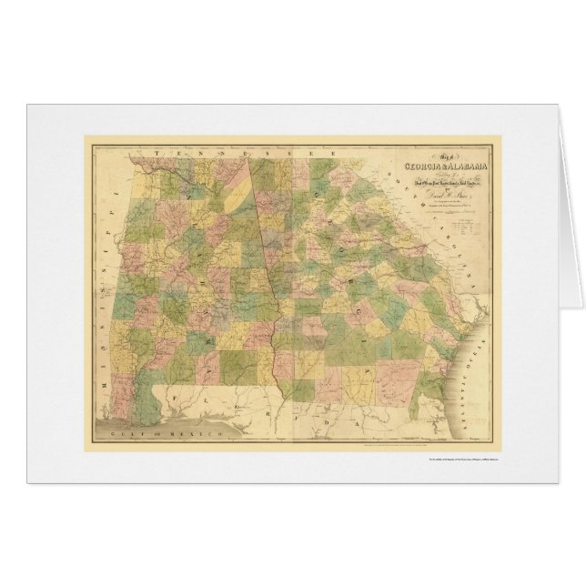 Georgia & Alabama Railroad Map 1839 (Front Horizontal)