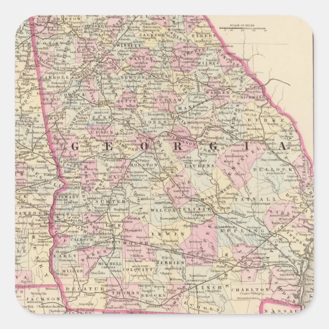 Georgia, Alabama Square Sticker (Front)