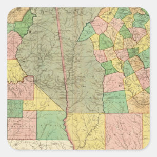 Georgia and Alabama 2 Square Sticker