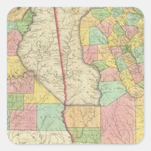 Georgia and Alabama 3 Square Sticker