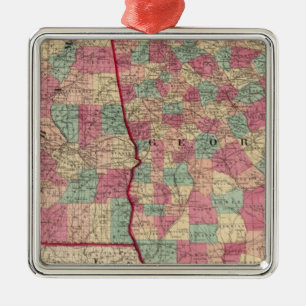 Georgia and Alabama Metal Tree Decoration