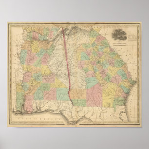 Georgia and Alabama Poster