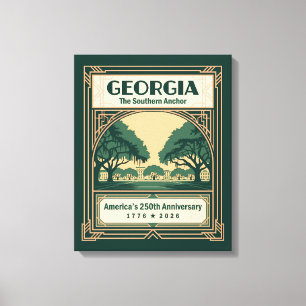 Georgia Art Deco America 250th Anniversary Canvas Print