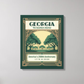 Georgia Art Deco America 250th Anniversary Canvas Print