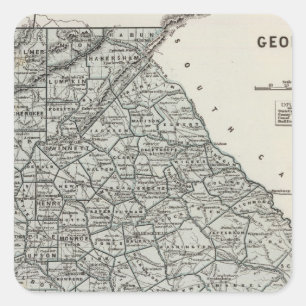 Georgia Atlas Map Square Sticker