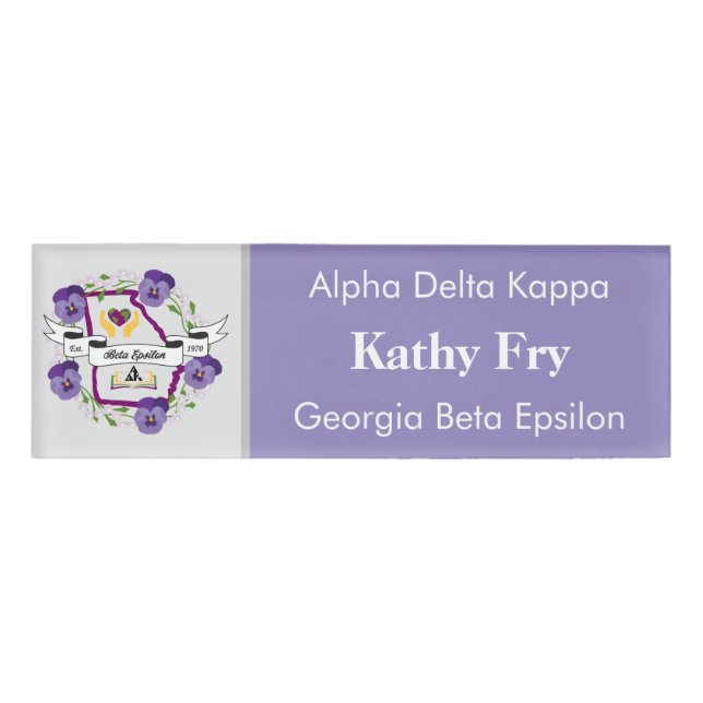 Georgia Beta Epsilon Nametag Template Name Tag (Front)