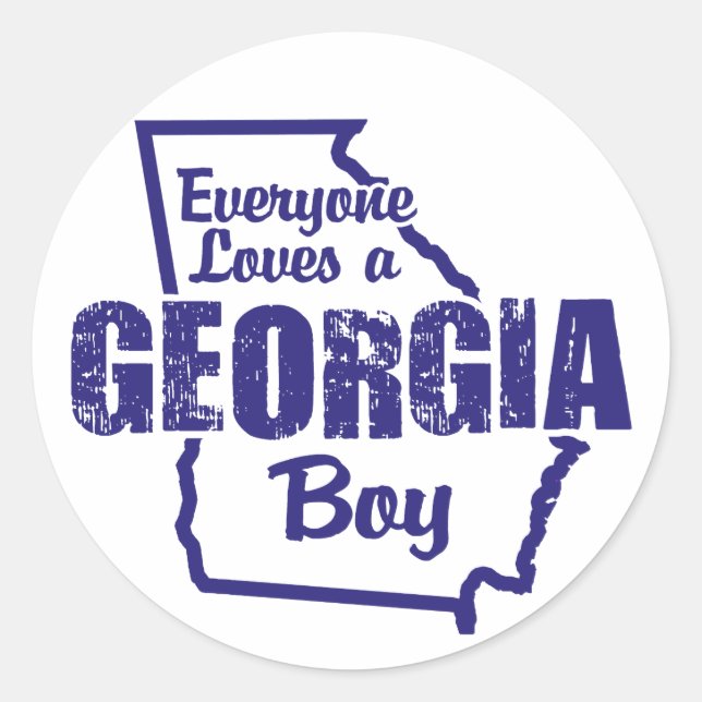 Georgia Boy Classic Round Sticker (Front)