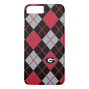 Georgia Bulldogs Logo   Argyle Pattern iPhone 8 Plus/7 Plus Case