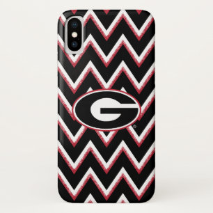 Georgia Bulldogs Logo   Chevron Pattern iPhone X Case