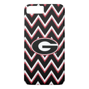 Georgia Bulldogs Logo   Chevron Pattern iPhone 8 Plus/7 Plus Case