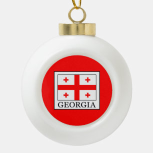 Georgia Ceramic Ball Christmas Ornament
