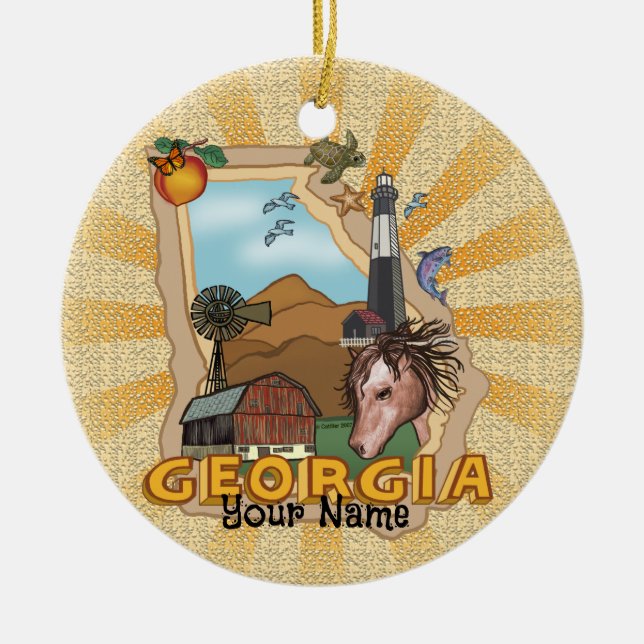 Georgia Ceramic Tree Decoration (Front)