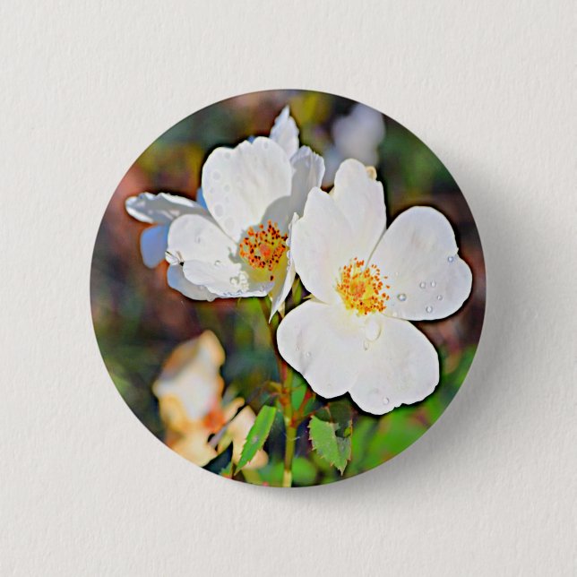 Georgia Cherokee Rose 6 Cm Round Badge (Front)