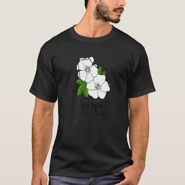 Georgia Cherokee Rose Flower   T-Shirt (Front)
