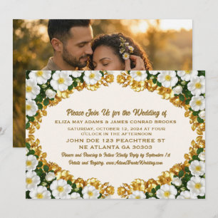 Georgia Cherokee Rose Photo Wedding Invitation
