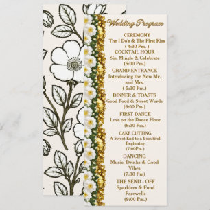 Georgia Cherokee Rose Wedding Program Card