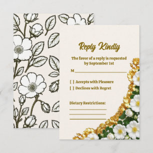 Georgia Cherokee Rose Wedding RSVP Card