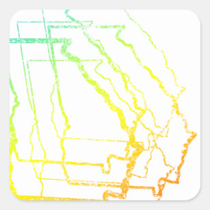 georgia chill blur square sticker