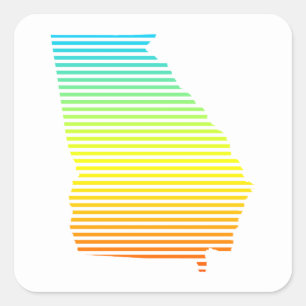 georgia chill fade square sticker