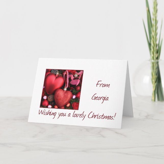 Georgia    Christmas Card, state specific Holiday Card (Front)