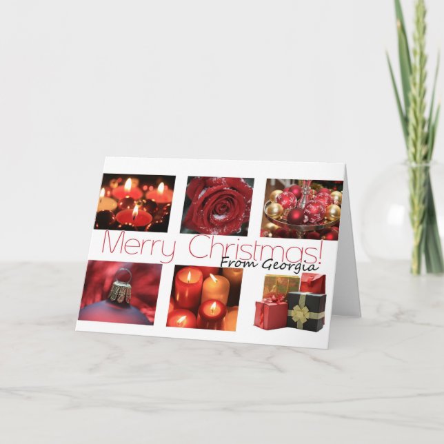 Georgia    Christmas Card, state specific Holiday Card (Front)
