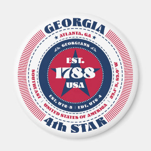 Georgia Circle Typography Souvenir Magnet