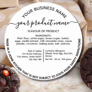 Georgia Cottage Law Food label sticker