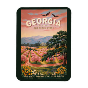 Georgia Country Illustration Travel Art Vintage Magnet
