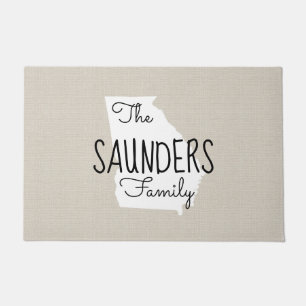 Georgia Family Monogram State Doormat