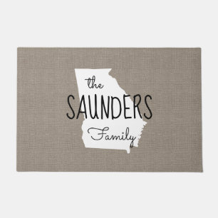Georgia Family Monogram State Doormat