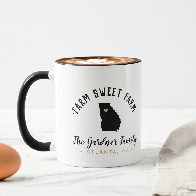 Georgia Farm Sweet Farm Family Monogram Mug (Creator Uploaded)