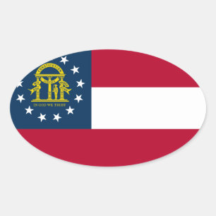 Georgia flag bandanna oval sticker