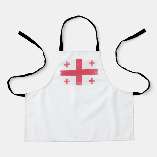 Georgia flag brush stroke, national flag apron (Front)